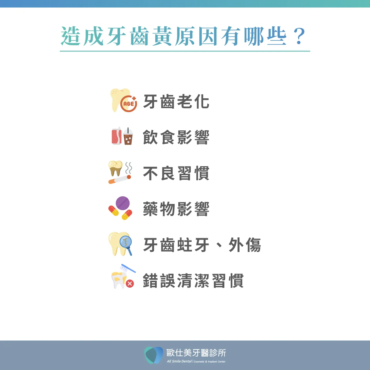 造成牙齒黃原因